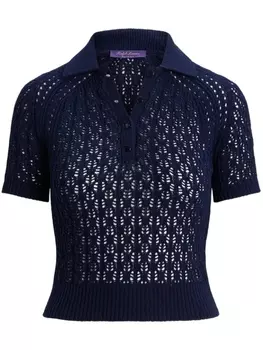 Ralph Lauren Collection полупрозрачная рубашка поло из шелка, синий