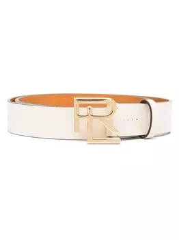 Ralph Lauren Collection ремень с пряжкой-логотипом, нейтральный цвет