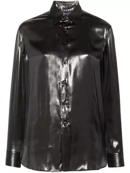 Ralph Lauren Collection рубашка Adrien из ткани ламе, серый