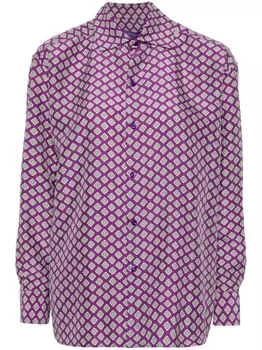 Ralph Lauren Collection рубашка Cagney с геометричным принтом, фиолетовый