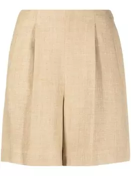 Ralph Lauren Collection шорты строгого кроя с завышенной талией, нейтральный цвет