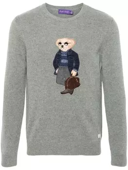Ralph Lauren Collection свитер с нашивкой Polo Bear, серый