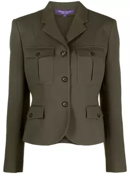 Ralph Lauren Collection жакет Kamille из смеси шерсти и шелка, зеленый