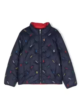 Ralph Lauren двусторонний пуховик Pony Pony, синий