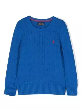 Ralph Lauren джемпер фактурной вязки с логотипом Polo Pony, синий