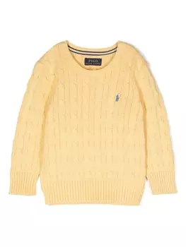 Ralph Lauren джемпер фактурной вязки с вышитым логотипом, желтый