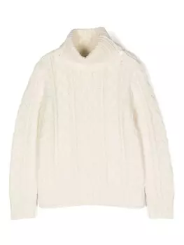 Ralph Lauren джемпер фактурной вязки с высоким воротником, нейтральный цвет