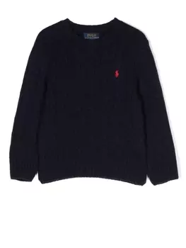 Ralph Lauren джемпер из смеси шерсти и кашемира с вышитым логотипом, синий