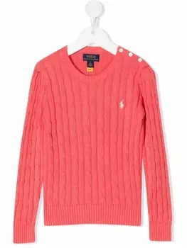Ralph Lauren джемпер Polo Pony фактурной вязки, розовый
