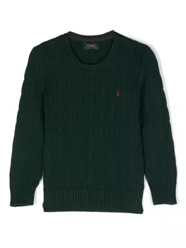 Ralph Lauren джемпер Polo Pony фактурной вязки, зеленый