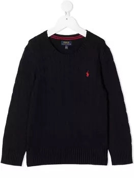 Ralph Lauren джемпер с длинными рукавами и вышитым логотипом, синий