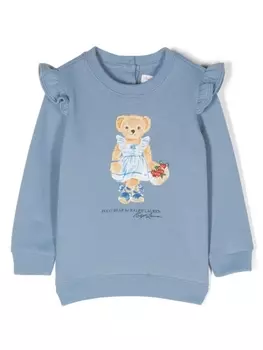 Ralph Lauren джемпер с оборками и графичным принтом, синий