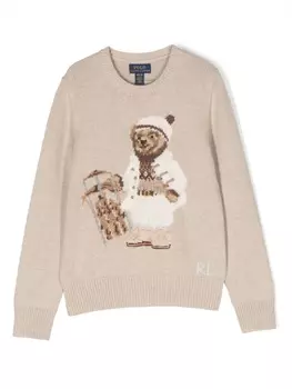 Ralph Lauren джемпер с принтом Polo Bear, нейтральный цвет