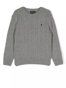 Ralph Lauren джемпер с вышитым логотипом, серый