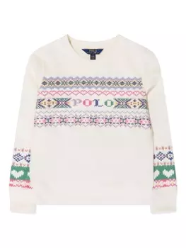 Ralph Lauren джемпер вязки интарсия, белый