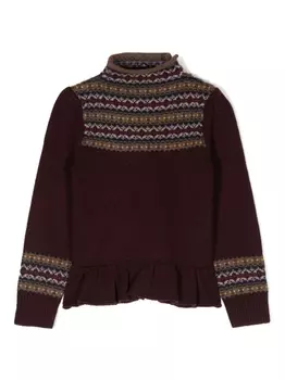 Ralph Lauren джемпер вязки интарсия с орнаментом, красный