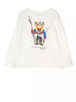 Ralph Lauren футболка Polo Bear с длинными рукавами, белый