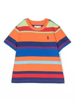 Ralph Lauren футболка Polo Pony в полоску, оранжевый