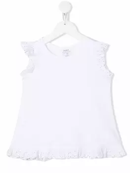 Ralph Lauren футболка с цветочным кружевом, белый