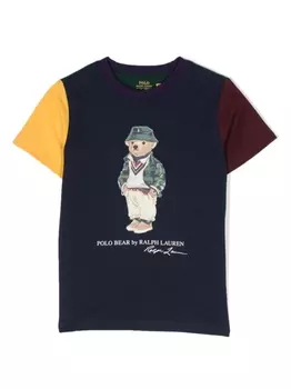 Ralph Lauren футболка с декором Teddy Bear, синий
