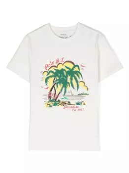 Ralph Lauren футболка с графичным принтом, белый