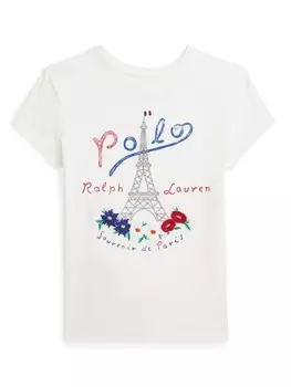 Ralph Lauren футболка с принтом Paris, белый