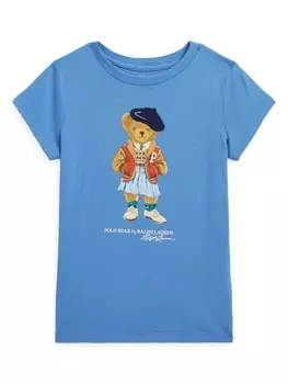 Ralph Lauren футболка с принтом Polo Bear, синий