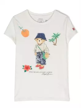 Ralph Lauren футболка с принтом Polo Bear, белый