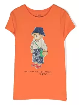 Ralph Lauren футболка с принтом Polo Bear, оранжевый