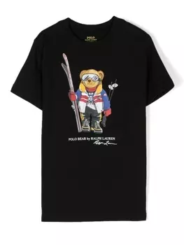 Ralph Lauren футболка с принтом Polo Bear, черный