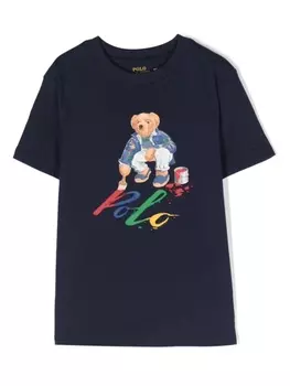 Ralph Lauren футболка с принтом Polo Bear, синий