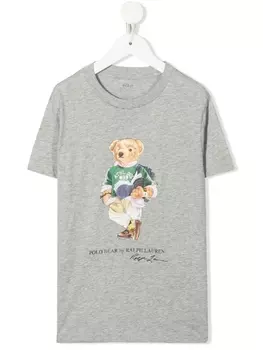 Ralph Lauren футболка с принтом Polo Bear, серый