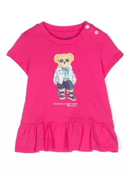 Ralph Lauren футболка с принтом Polo Bear, розовый