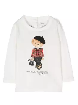 Ralph Lauren футболка с принтом Polo Bear, белый