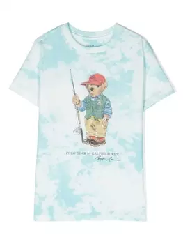 Ralph Lauren футболка с принтом тай-дай и логотипом, синий