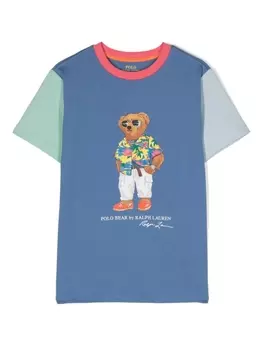 Ralph Lauren футболка с принтом Teddy Bear, синий