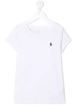 Ralph Lauren футболка с вышитым логотипом, белый