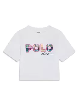 Ralph Lauren футболка с вышитым логотипом, белый