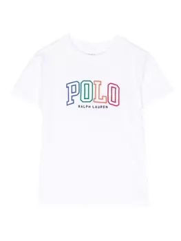 Ralph Lauren футболка с вышитым логотипом, белый