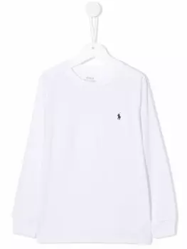 Ralph Lauren футболка с вышитым логотипом, белый