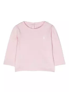 Ralph Lauren футболка с вышитым логотипом, розовый