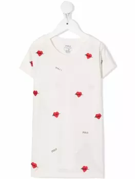 Ralph Lauren футболка с вышивкой, белый