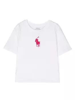 Ralph Lauren футболка с вышивкой Polo Pony, белый