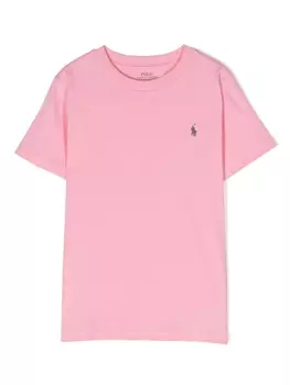 Ralph Lauren футболка с вышивкой Polo Pony, розовый