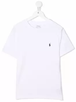Ralph Lauren футболка с вышивкой Polo Pony, белый