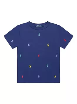 Ralph Lauren футболка с вышивкой Polo Pony, синий