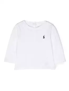Ralph Lauren футболка с вышивкой Polo Pony, белый