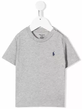 Ralph Lauren футболка с вышивкой Polo Pony, серый