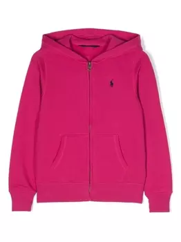 Ralph Lauren худи на молнии с логотипом Polo Pony, розовый