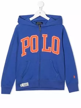 Ralph Lauren худи на молнии с логотипом, синий